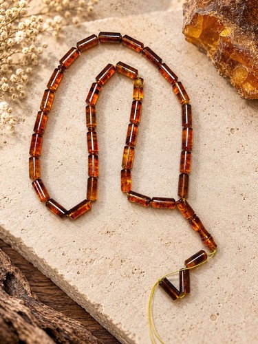 Natural baltic amber rosary - natural, /